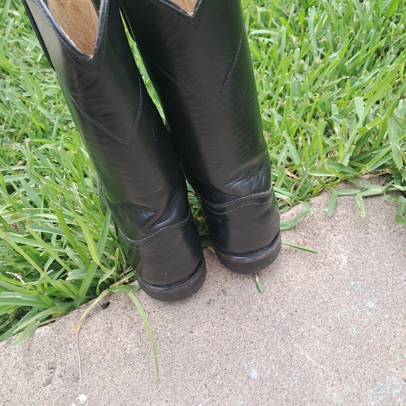 Vitage JUSTIN RoperBlack Leather Cowboy Boots Women Size 6.5 D - Picture 6 of 6